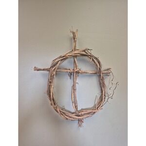 Natural Grapevine Cross Wreath 16x18 Rustic Primitive Farmhouse Wall Decor Gift